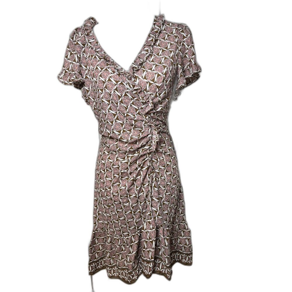 Max Studio Ruffles Trim Flutter Sleeves Dress Size S NWT - Picture 4 of 9